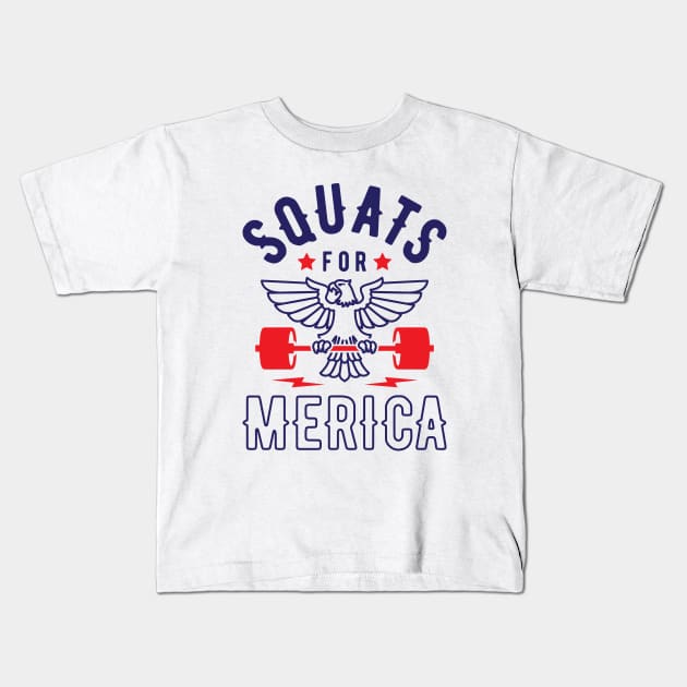 Squats For Merica v2 Kids T-Shirt by brogressproject